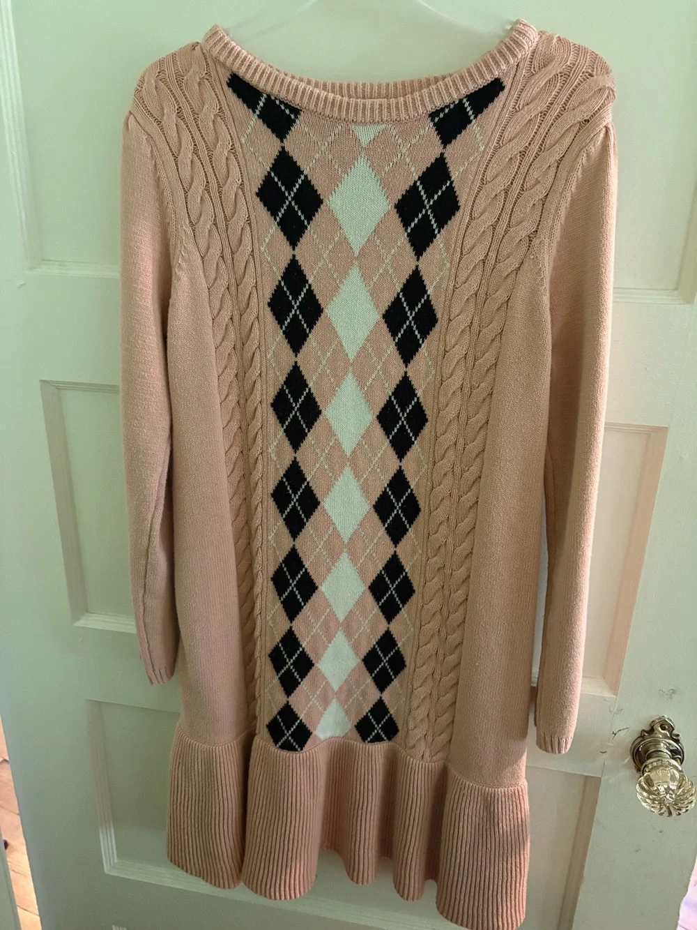 Gymboree Girl’s Pink Argyle Cable-Knit Sweater Dress